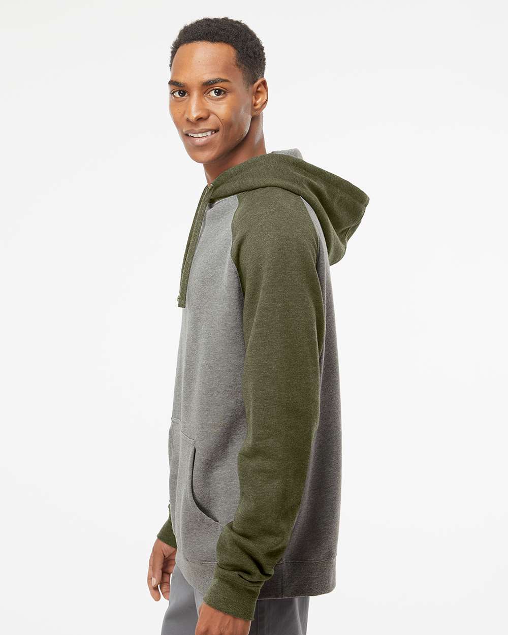 no-logo Independent Trading Co. Raglan Hooded Sweatshirt -Men's Layering-Independent Trading Co.-Thread Logic