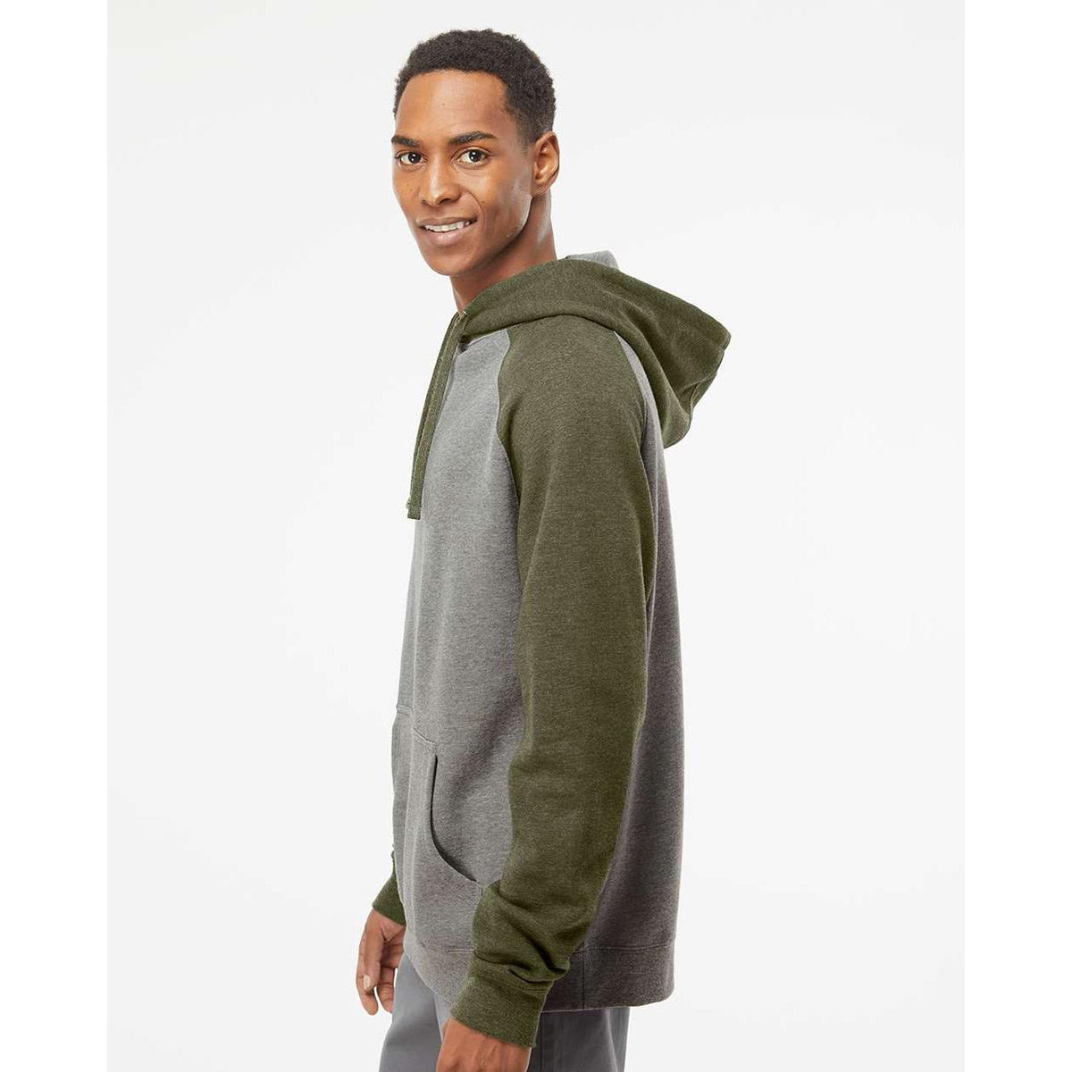 no-logo Independent Trading Co. Raglan Hooded Sweatshirt -Men's Layering-Independent Trading Co.-Thread Logic