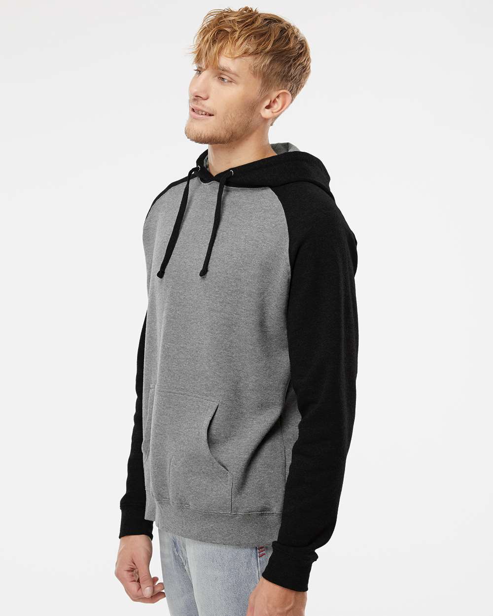 no-logo Independent Trading Co. Raglan Hooded Sweatshirt -Men's Layering-Independent Trading Co.-Thread Logic