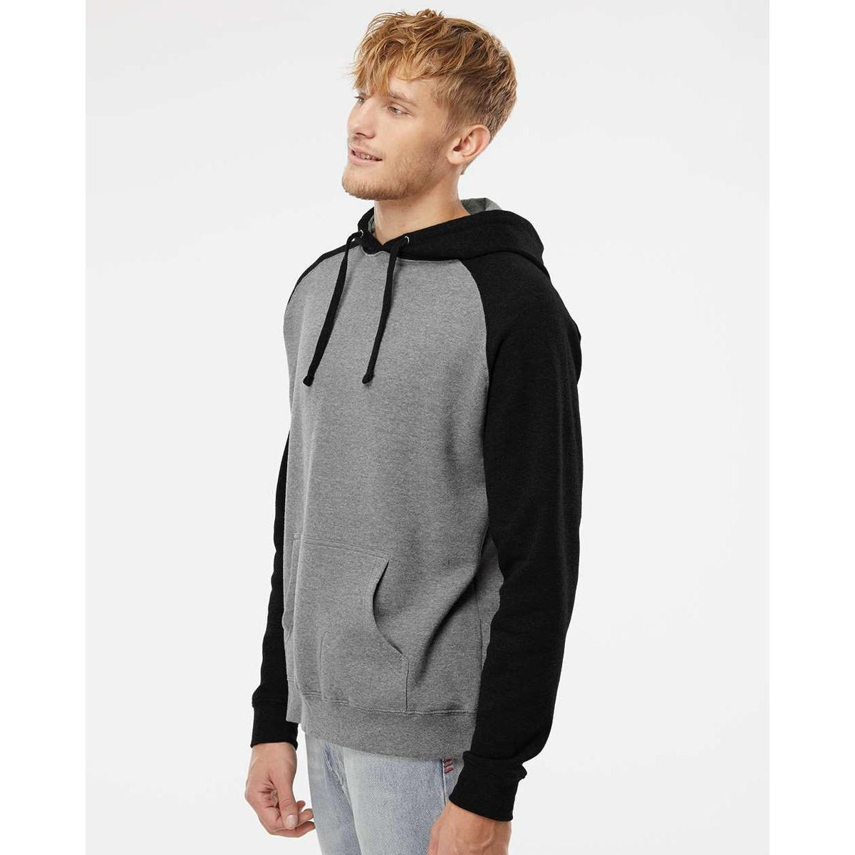 no-logo Independent Trading Co. Raglan Hooded Sweatshirt -Men's Layering-Independent Trading Co.-Thread Logic