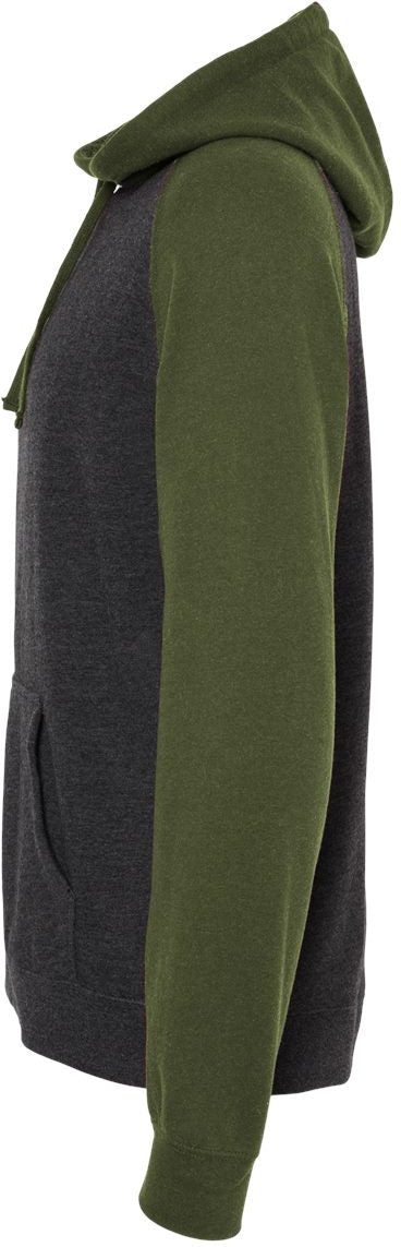 no-logo Independent Trading Co. Raglan Hooded Sweatshirt -Men's Layering-Independent Trading Co.-Thread Logic