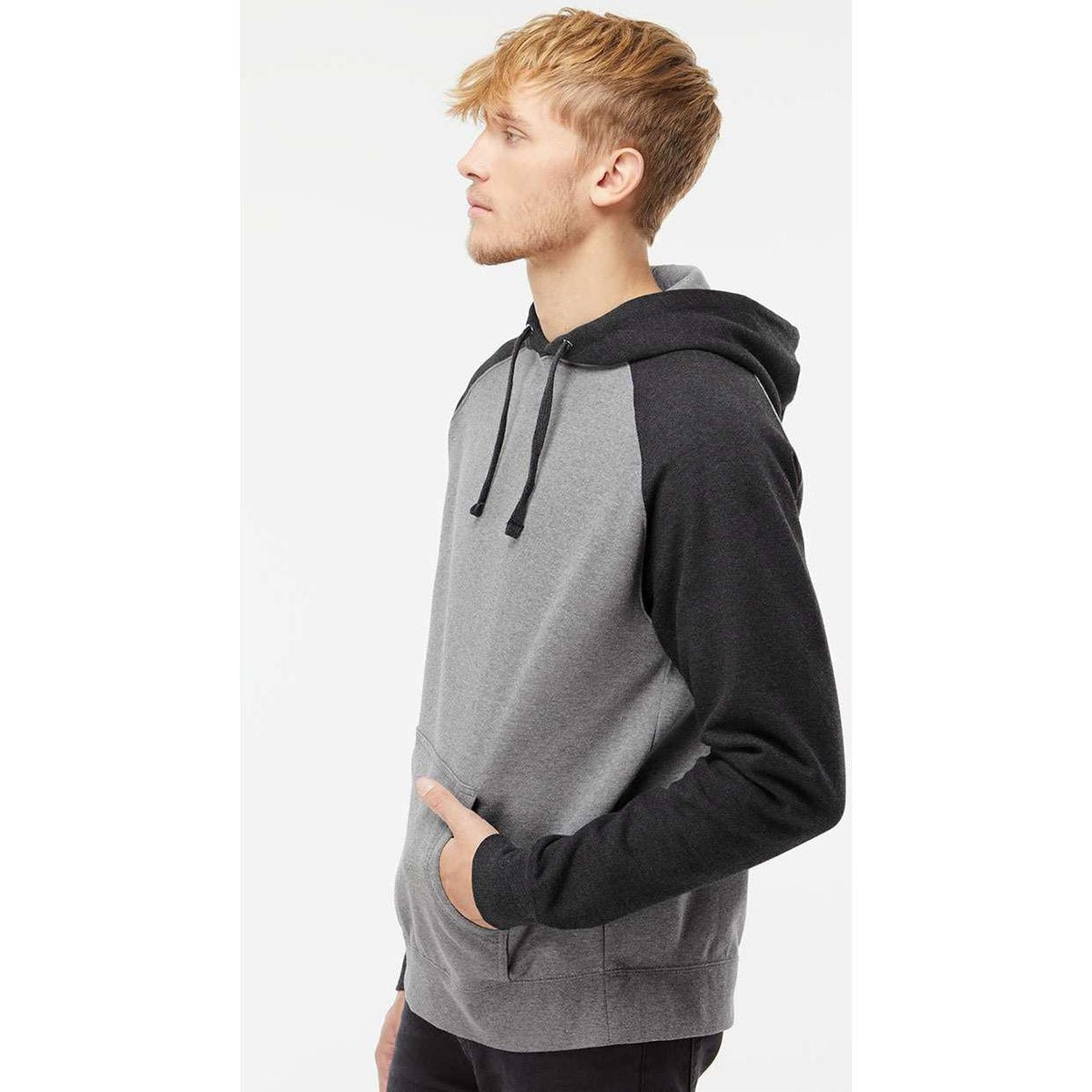 no-logo Independent Trading Co. Raglan Hooded Sweatshirt -Men's Layering-Independent Trading Co.-Thread Logic