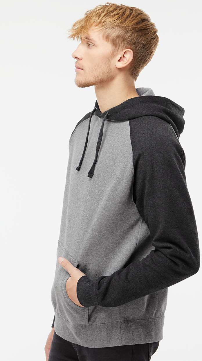 no-logo Independent Trading Co. Raglan Hooded Sweatshirt -Men's Layering-Independent Trading Co.-Thread Logic