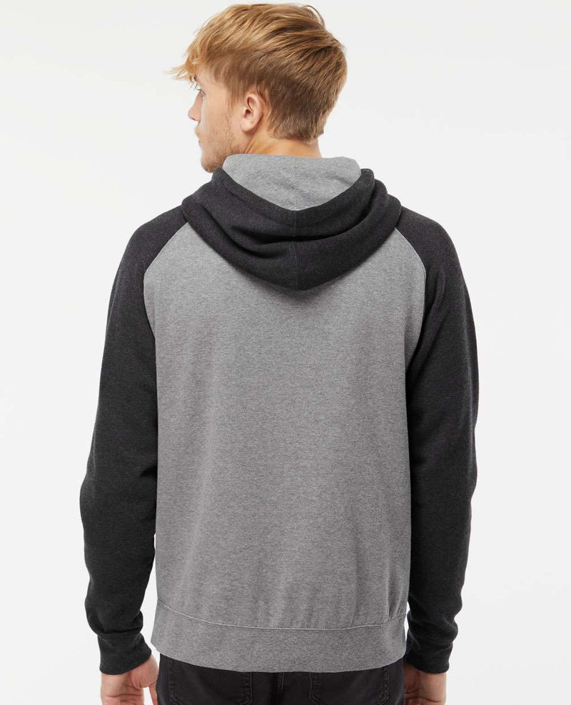 no-logo Independent Trading Co. Raglan Hooded Sweatshirt -Men's Layering-Independent Trading Co.-Thread Logic