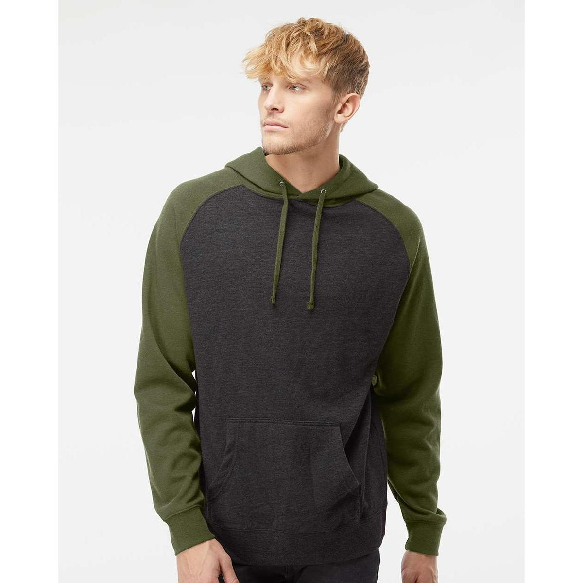 no-logo Independent Trading Co. Raglan Hooded Sweatshirt -Men's Layering-Independent Trading Co.-Thread Logic