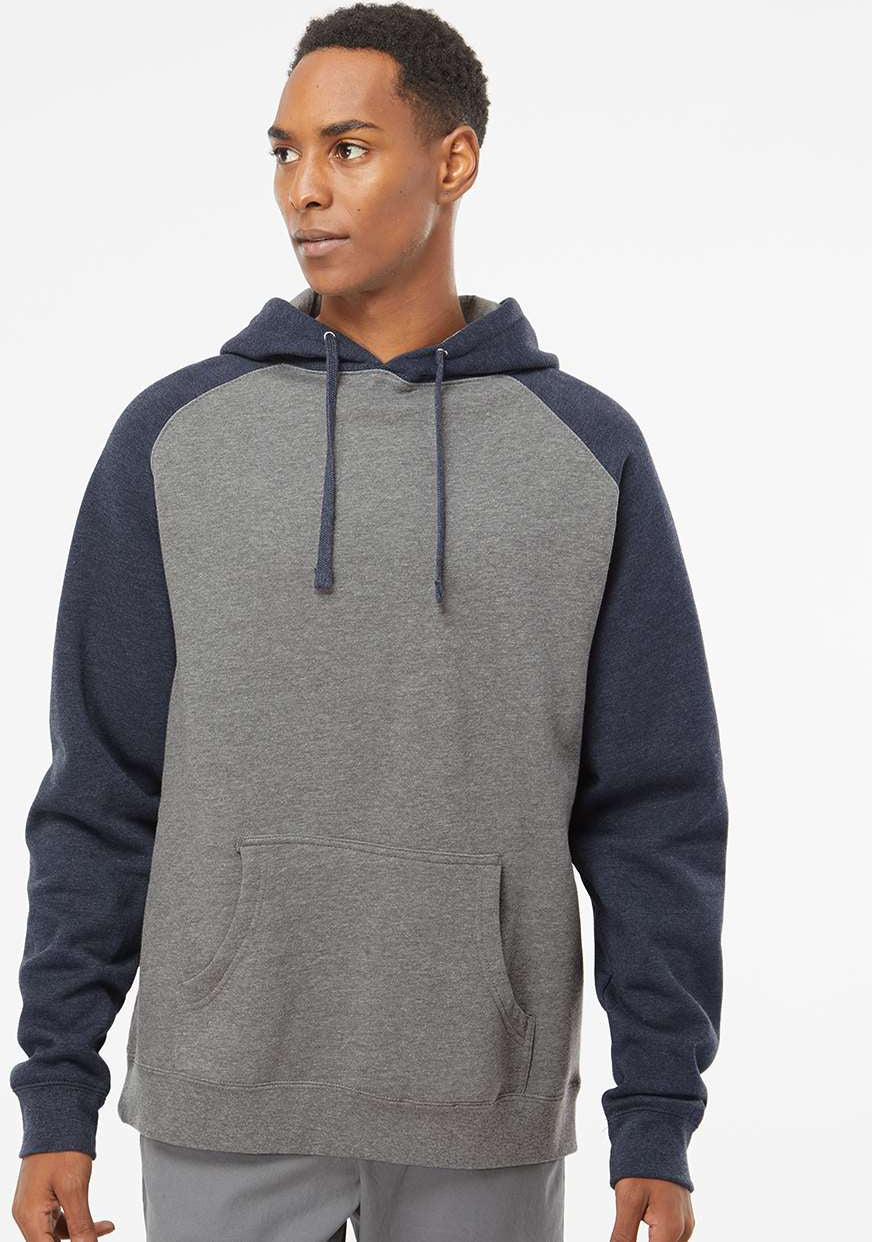 no-logo Independent Trading Co. Raglan Hooded Sweatshirt -Men's Layering-Independent Trading Co.-Thread Logic