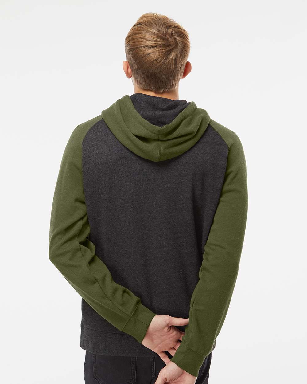 no-logo Independent Trading Co. Raglan Hooded Sweatshirt -Men's Layering-Independent Trading Co.-Thread Logic