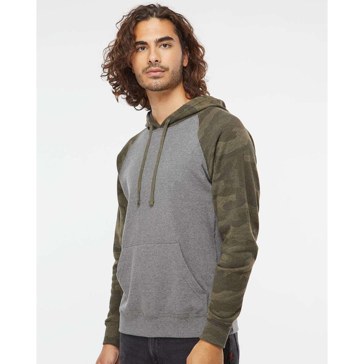 no-logo Independent Trading Co. Special Blend Raglan Hooded Sweatshirt-Men's Layering-Independent Trading Co.-Thread Logic