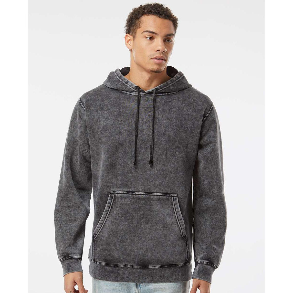 no-logo Independent Trading Co. Unisex Midweight Mineral Wash Hooded Sweatshirt-Men's Layering-Independent Trading Co.-Thread Logic