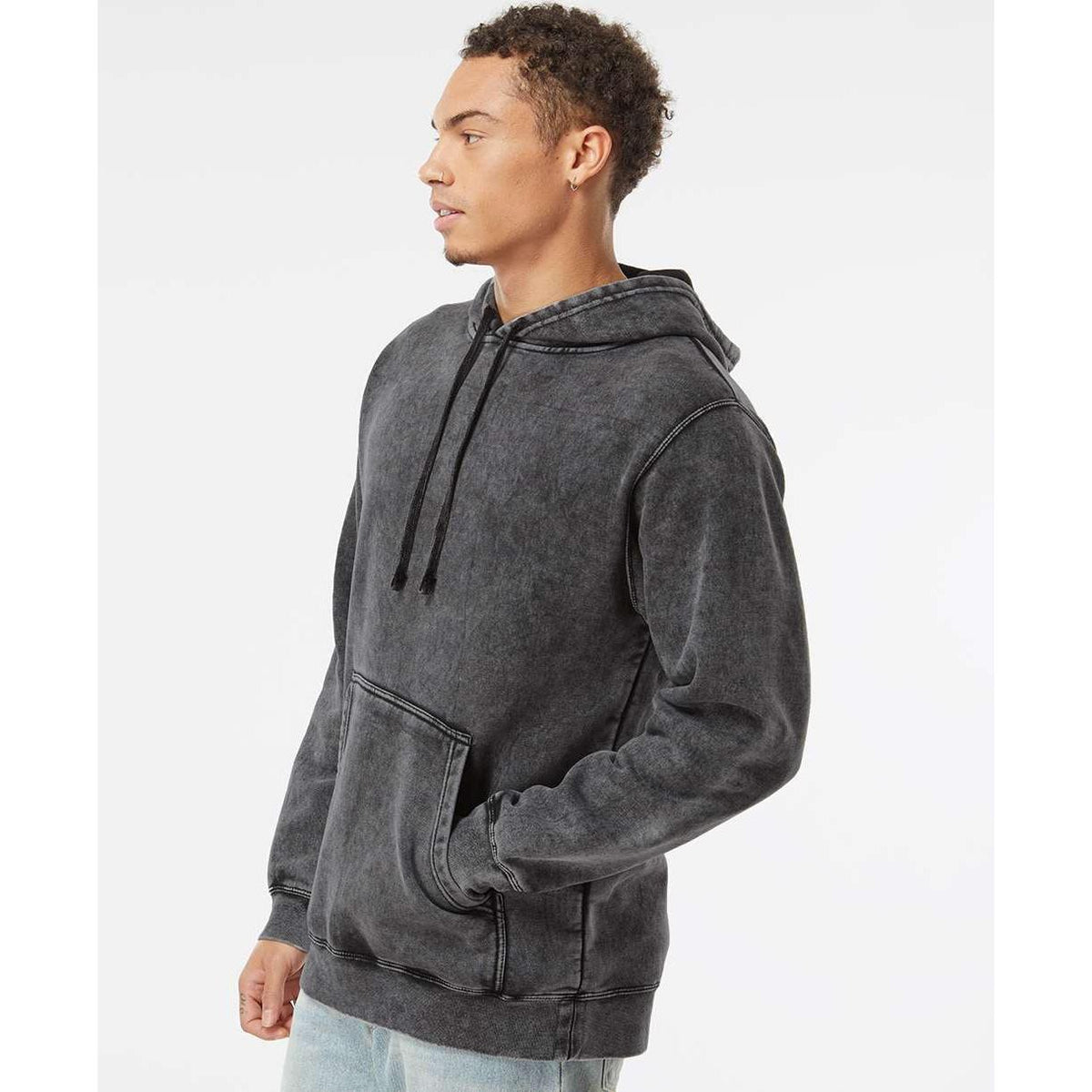 no-logo Independent Trading Co. Unisex Midweight Mineral Wash Hooded Sweatshirt-Men's Layering-Independent Trading Co.-Thread Logic