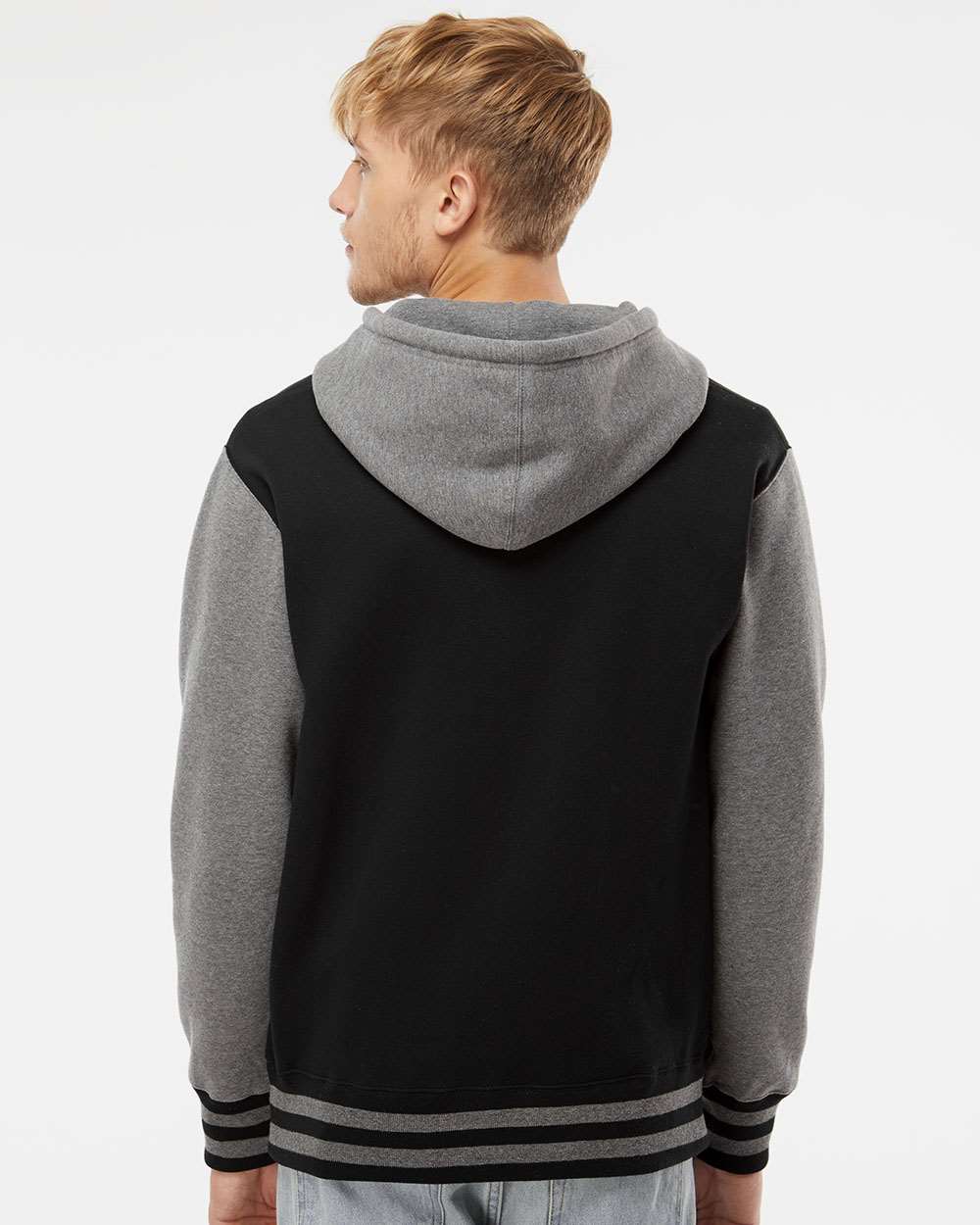 no-logo Independent Trading Co. Varsity Full-Zip Hooded Sweatshirt -Men's Layering-Independent Trading Co.-Thread Logic