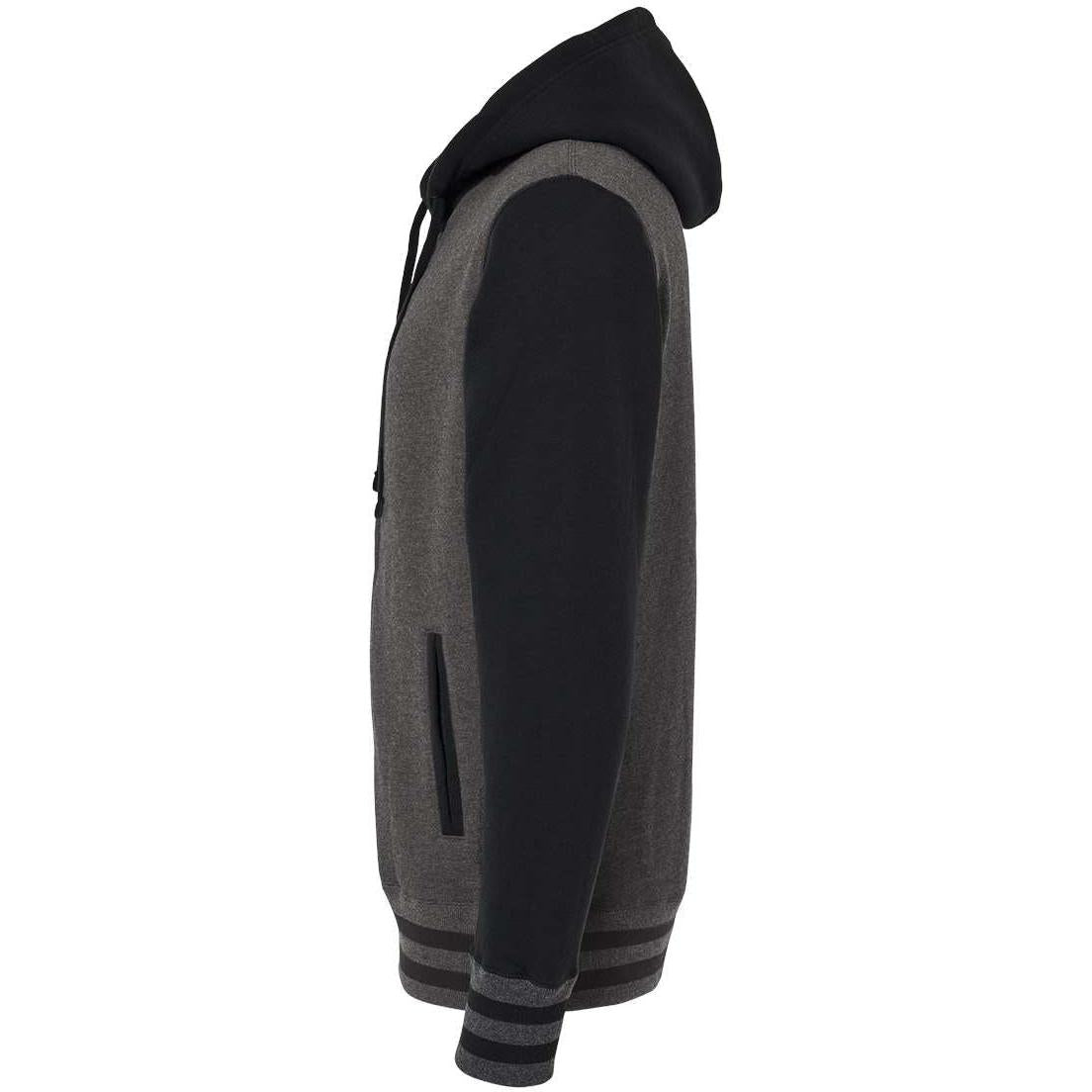 no-logo Independent Trading Co. Varsity Full-Zip Hooded Sweatshirt -Men's Layering-Independent Trading Co.-Thread Logic