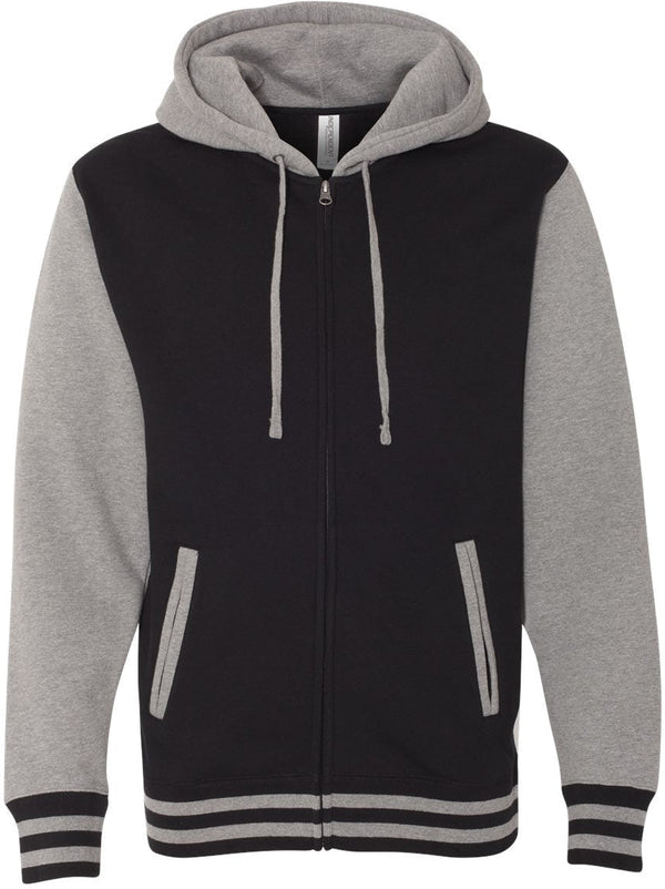 Independent Trading Co. Varsity Full-Zip Hooded Sweatshirt 