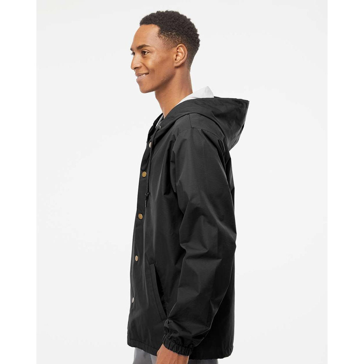 no-logo Independent Trading Co. Water-Resistant Hooded Windbreaker-Men's Jackets-Independent Trading Co.-Thread Logic