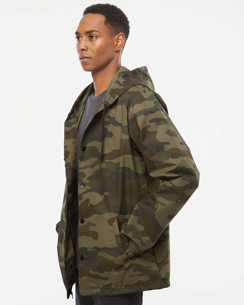 no-logo Independent Trading Co. Water-Resistant Hooded Windbreaker-Men's Jackets-Independent Trading Co.-Thread Logic