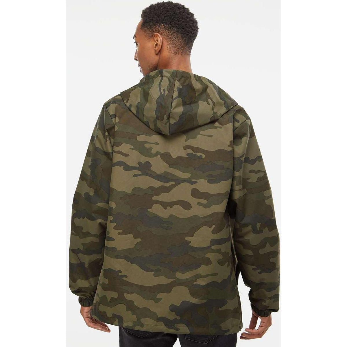 no-logo Independent Trading Co. Water-Resistant Hooded Windbreaker-Men's Jackets-Independent Trading Co.-Thread Logic