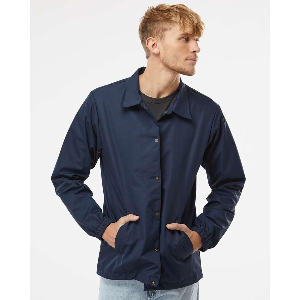 no-logo Independent Trading Co. Water-Resistant Windbreaker Coach’s Jacket-Men's Jackets-Independent Trading Co.-Thread Logic