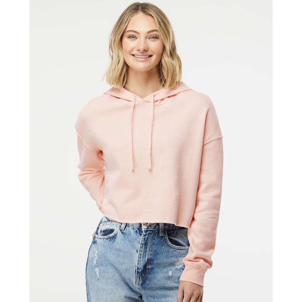 no-logo Independent Trading Co. Women’s Lightweight Cropped Hooded Sweatshirt-Fleece-Independent Trading Co.-Thread Logic