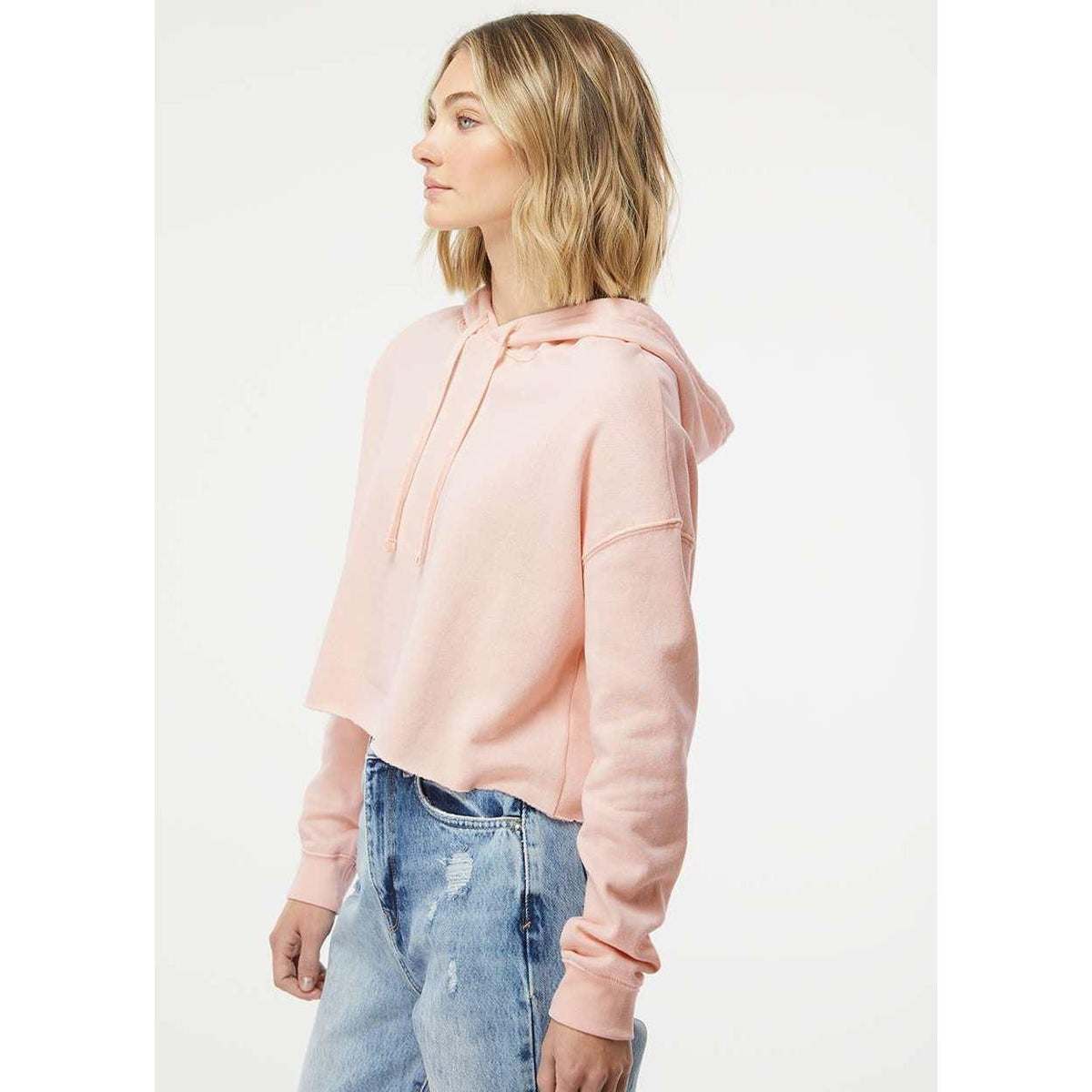 no-logo Independent Trading Co. Women’s Lightweight Cropped Hooded Sweatshirt-Fleece-Independent Trading Co.-Thread Logic
