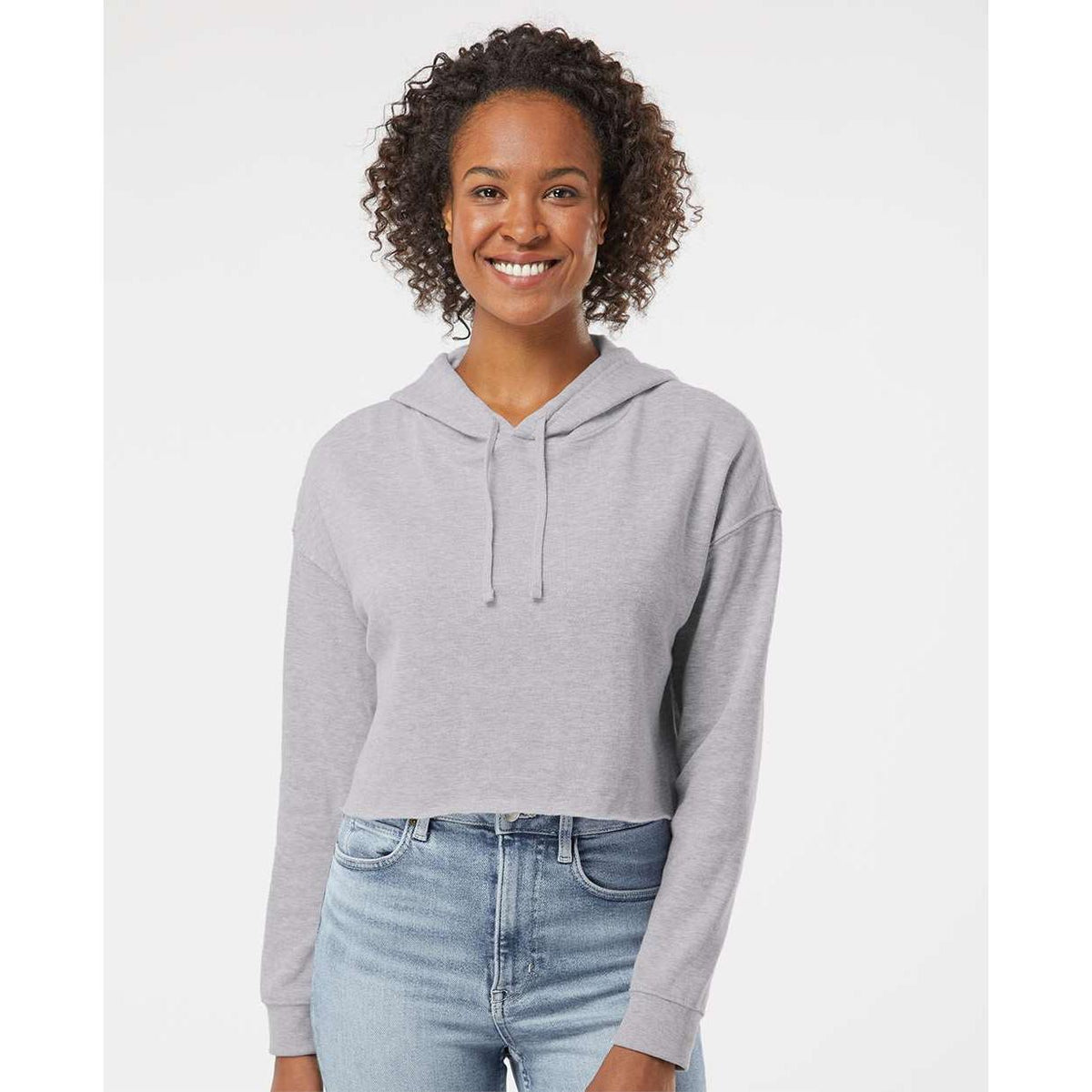 no-logo Independent Trading Co. Women’s Lightweight Cropped Hooded Sweatshirt-Fleece-Independent Trading Co.-Thread Logic