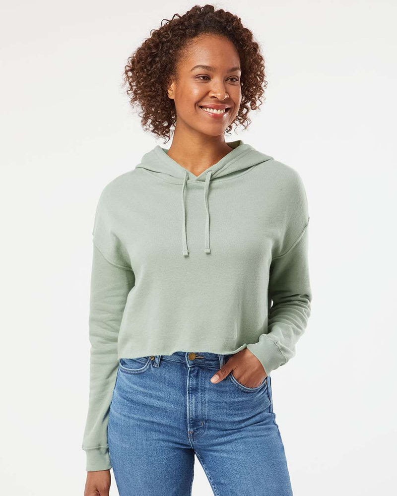 no-logo Independent Trading Co. Women’s Lightweight Cropped Hooded Sweatshirt-Fleece-Independent Trading Co.-Thread Logic