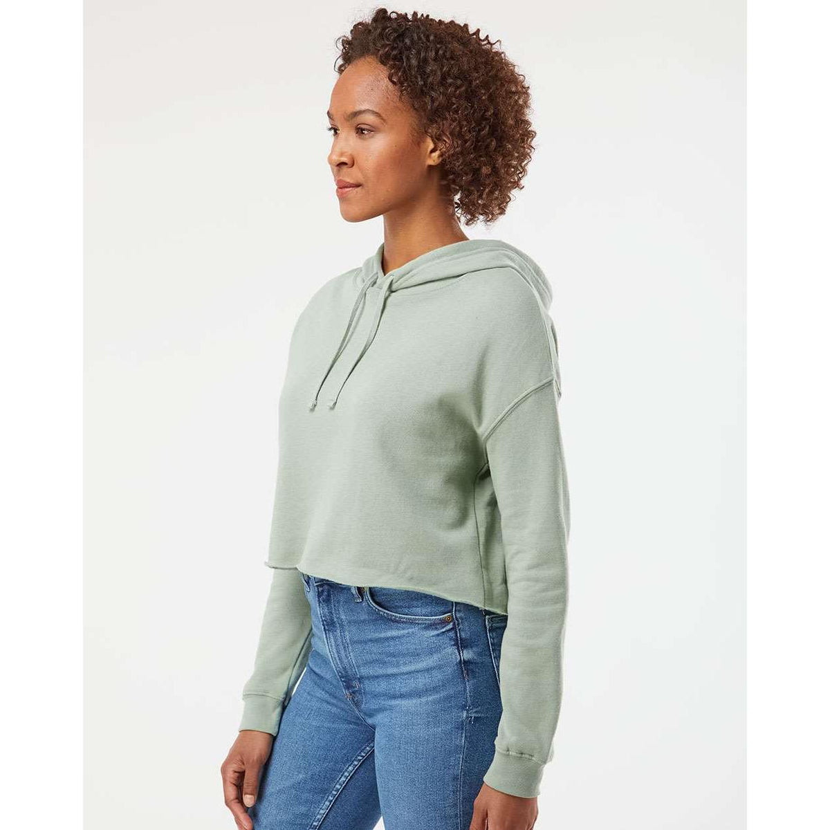 no-logo Independent Trading Co. Women’s Lightweight Cropped Hooded Sweatshirt-Fleece-Independent Trading Co.-Thread Logic