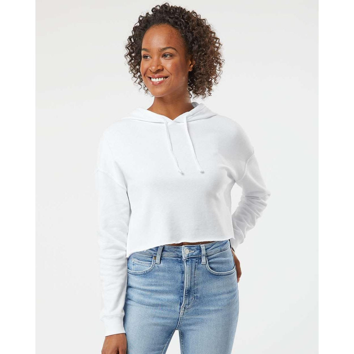 no-logo Independent Trading Co. Women’s Lightweight Cropped Hooded Sweatshirt-Fleece-Independent Trading Co.-Thread Logic