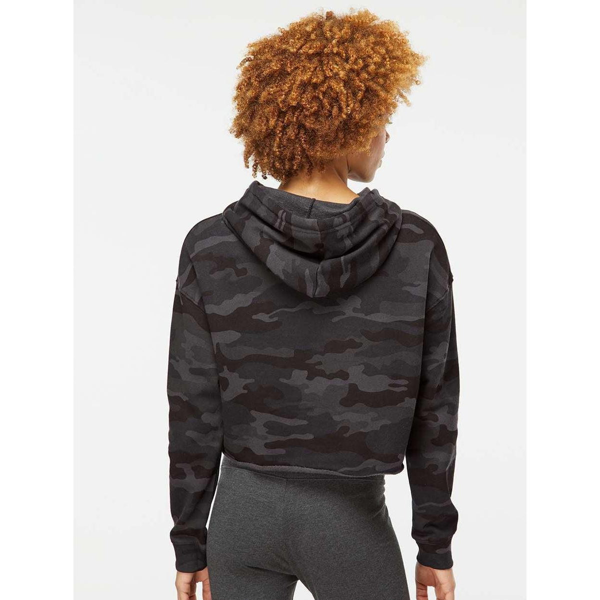 no-logo Independent Trading Co. Women’s Lightweight Cropped Hooded Sweatshirt-Fleece-Independent Trading Co.-Thread Logic