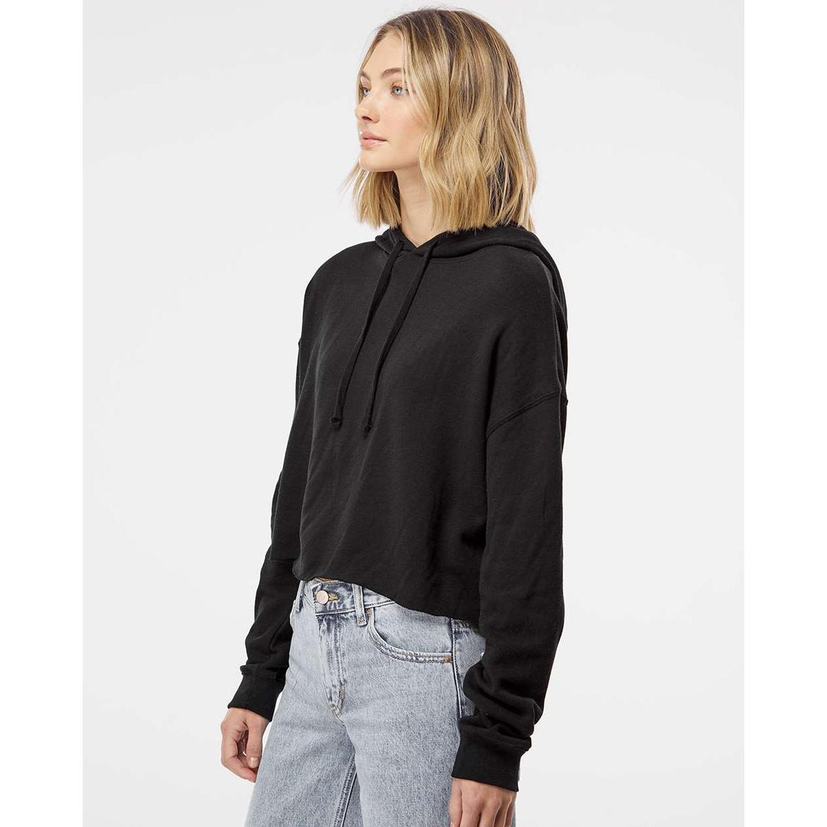 no-logo Independent Trading Co. Women’s Lightweight Cropped Hooded Sweatshirt-Fleece-Independent Trading Co.-Thread Logic