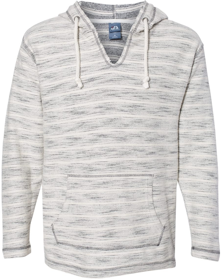 J America Baja French Terry V-Neck Hooded Pullover