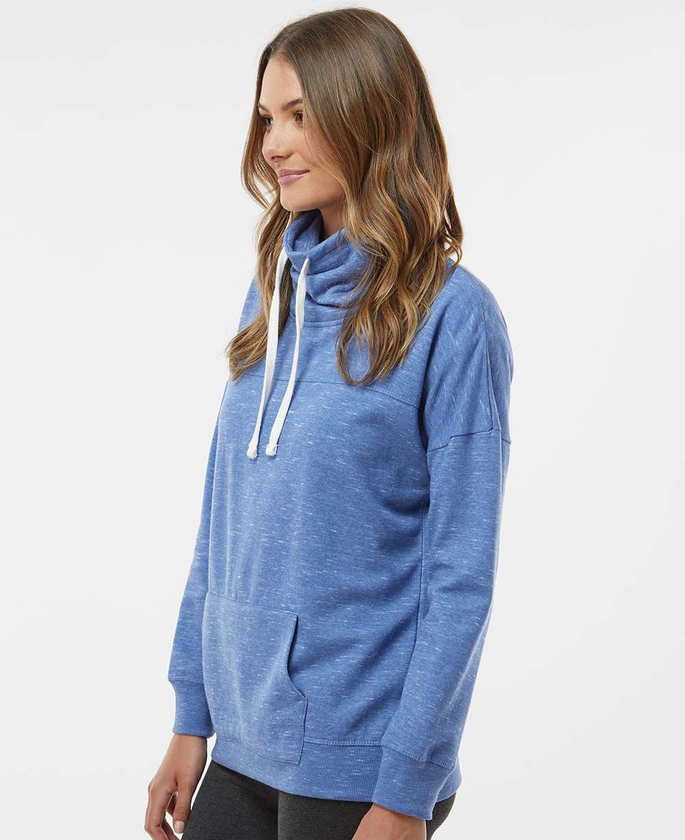no-logo J America Ladies Mélange Fleece Cowl Neck Sweatshirt -Ladies Layering-J. America-Thread Logic