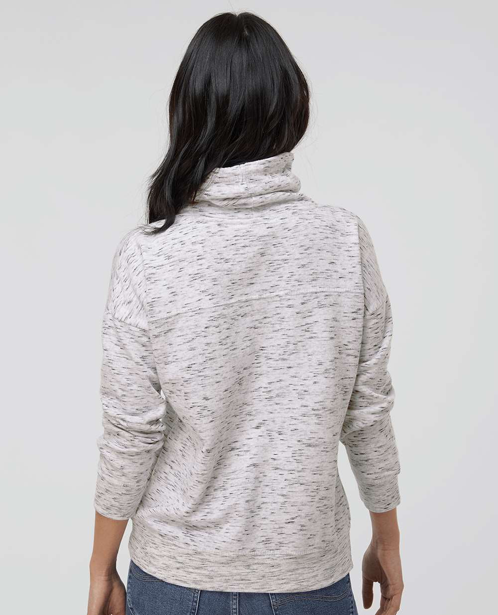 no-logo J America Ladies Mélange Fleece Cowl Neck Sweatshirt -Ladies Layering-J. America-Thread Logic