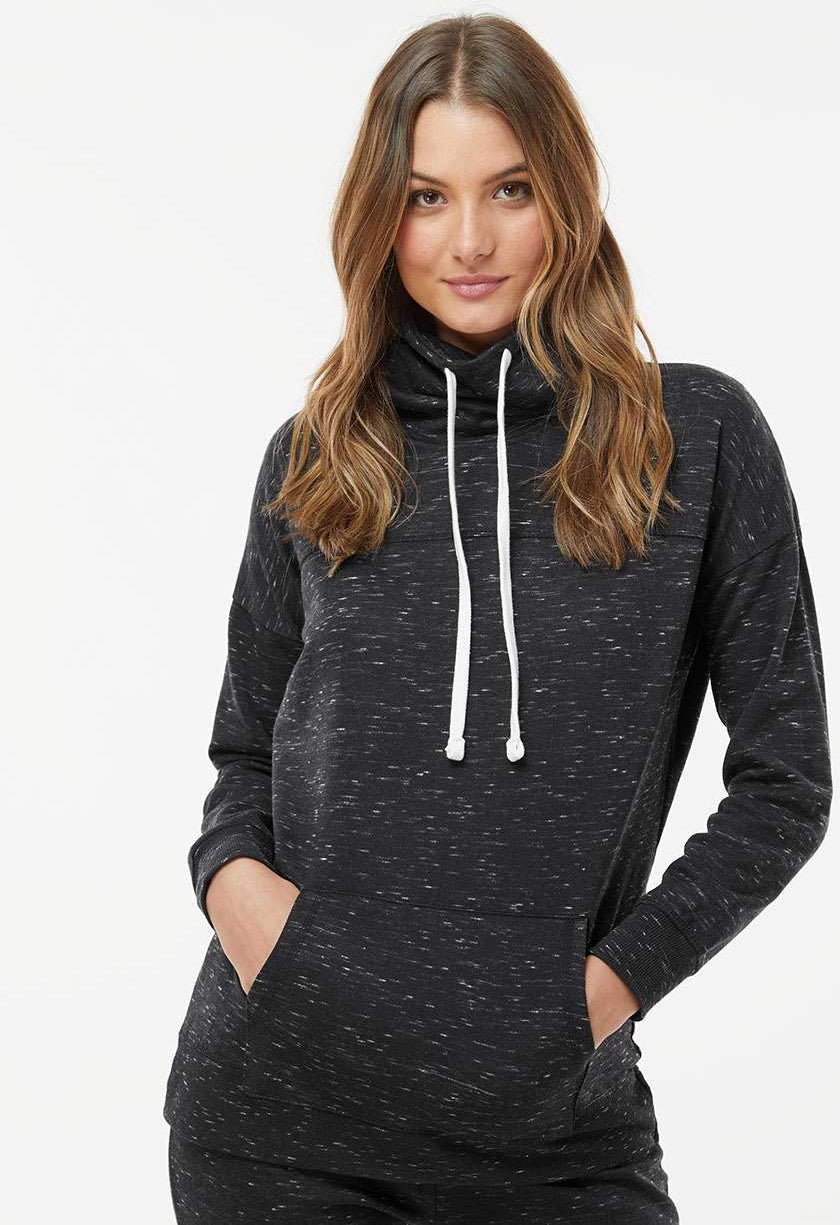 no-logo J America Ladies Mélange Fleece Cowl Neck Sweatshirt -Ladies Layering-J. America-Thread Logic