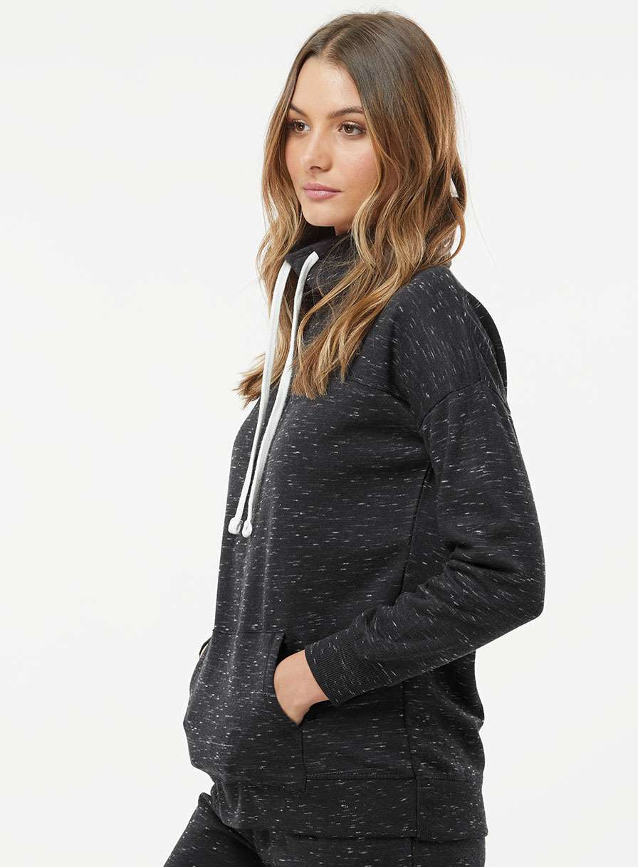 no-logo J America Ladies Mélange Fleece Cowl Neck Sweatshirt -Ladies Layering-J. America-Thread Logic