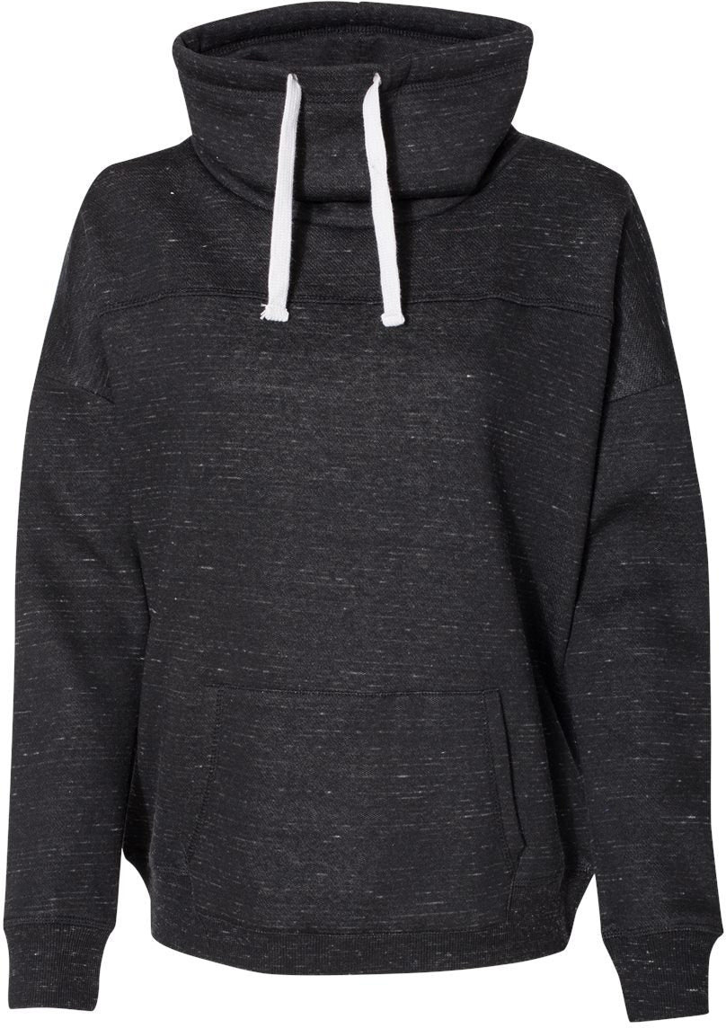 J America Ladies Mélange Fleece Cowl Neck Sweatshirt 