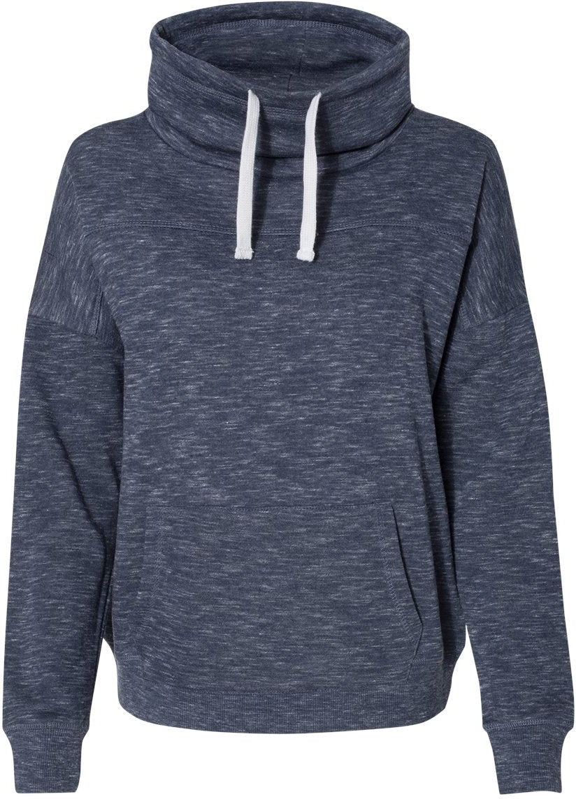 J America Ladies Mélange Fleece Cowl Neck Sweatshirt 