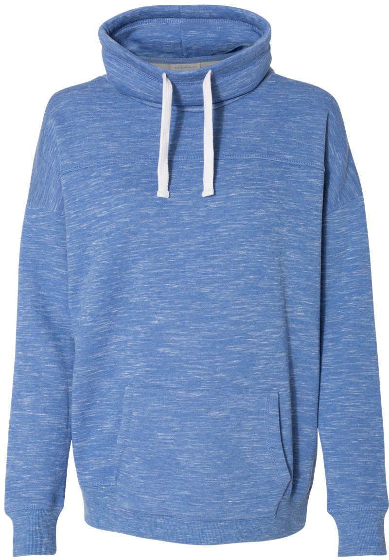 J America Ladies Mélange Fleece Cowl Neck Sweatshirt 