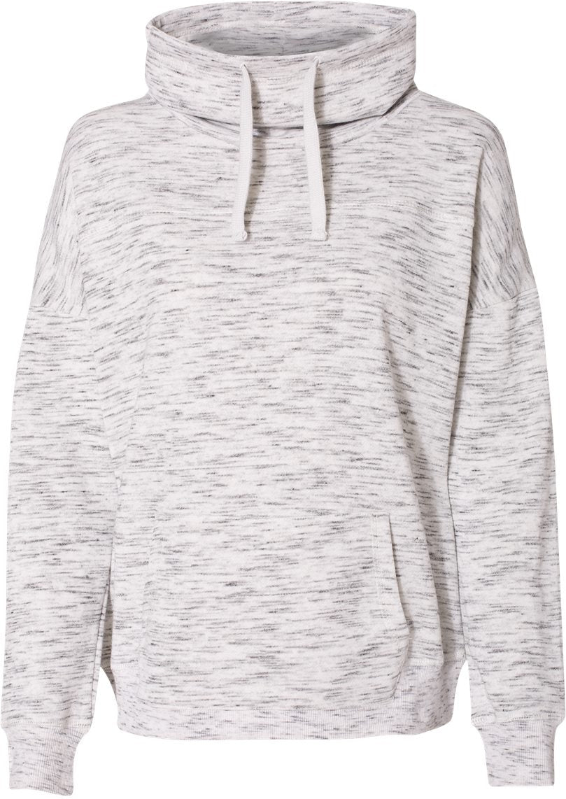 J America Ladies Mélange Fleece Cowl Neck Sweatshirt 