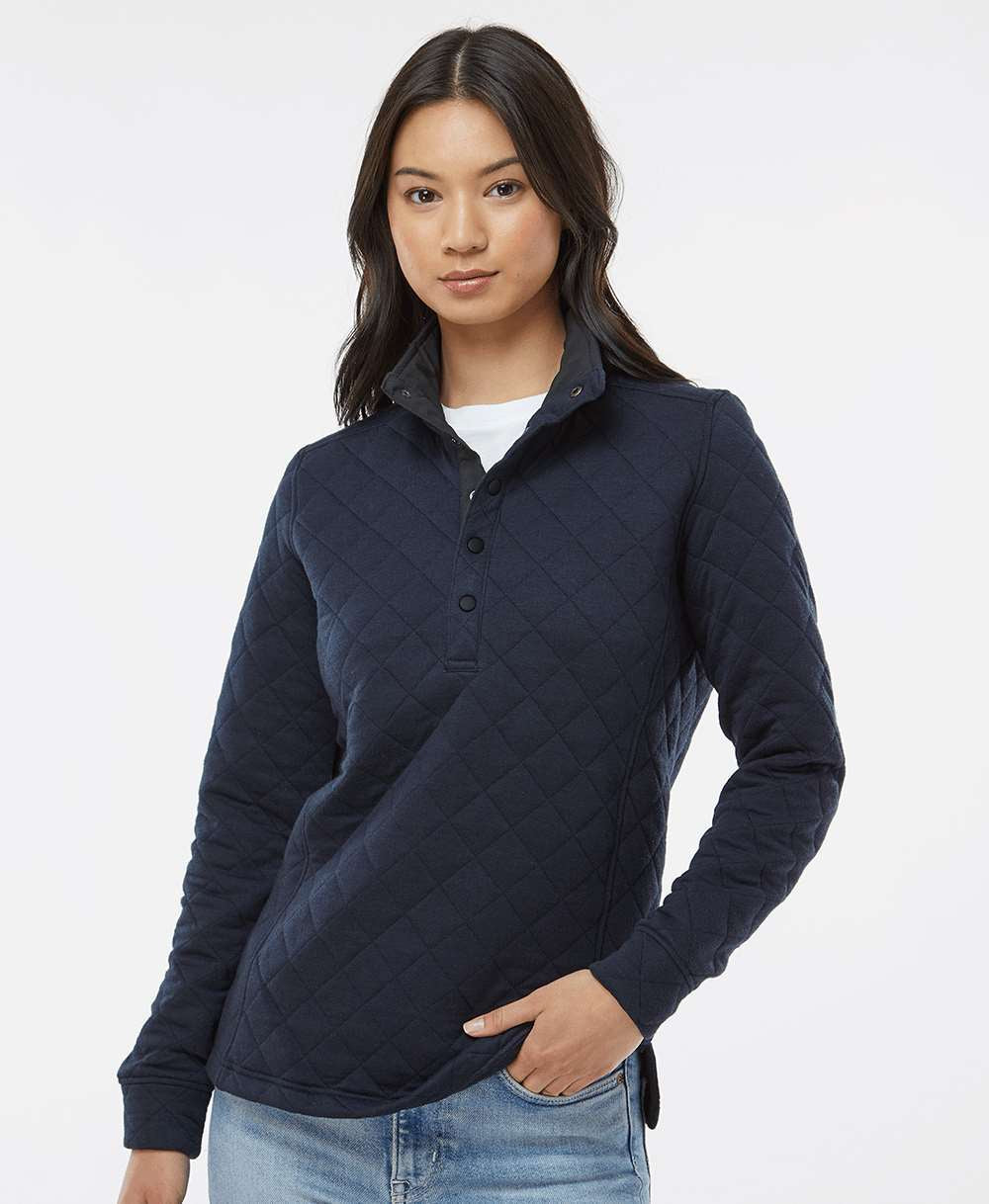 no-logo J America Ladies Quilted Snap Pullover-Ladies Layering-J. America-Thread Logic