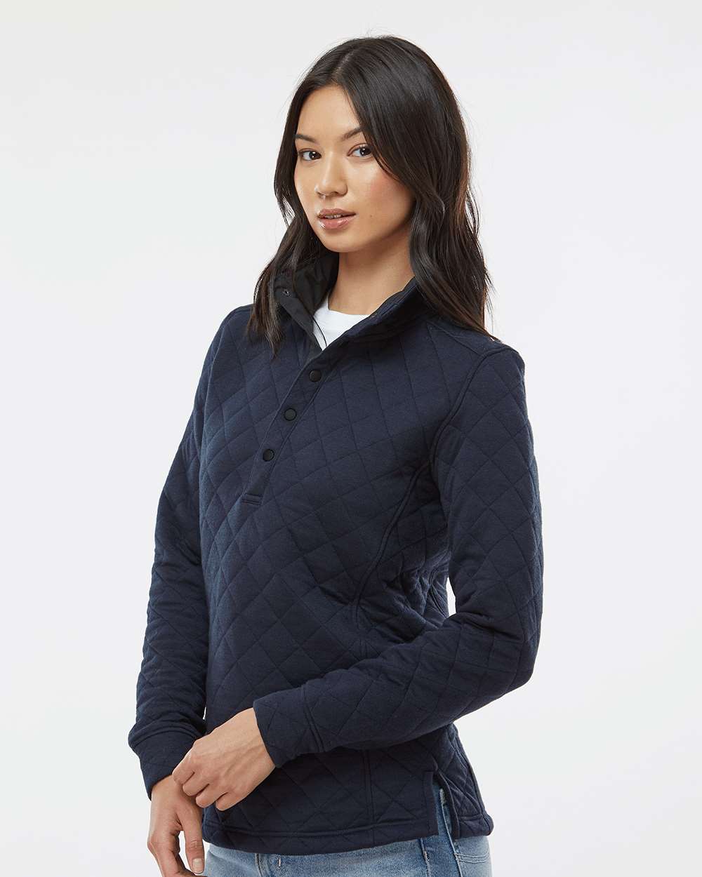 no-logo J America Ladies Quilted Snap Pullover-Ladies Layering-J. America-Thread Logic