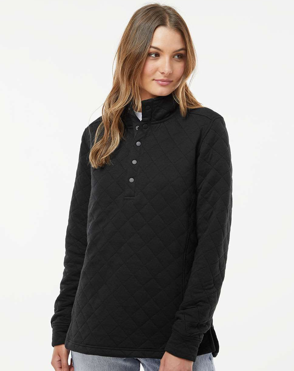 no-logo J America Ladies Quilted Snap Pullover-Ladies Layering-J. America-Thread Logic
