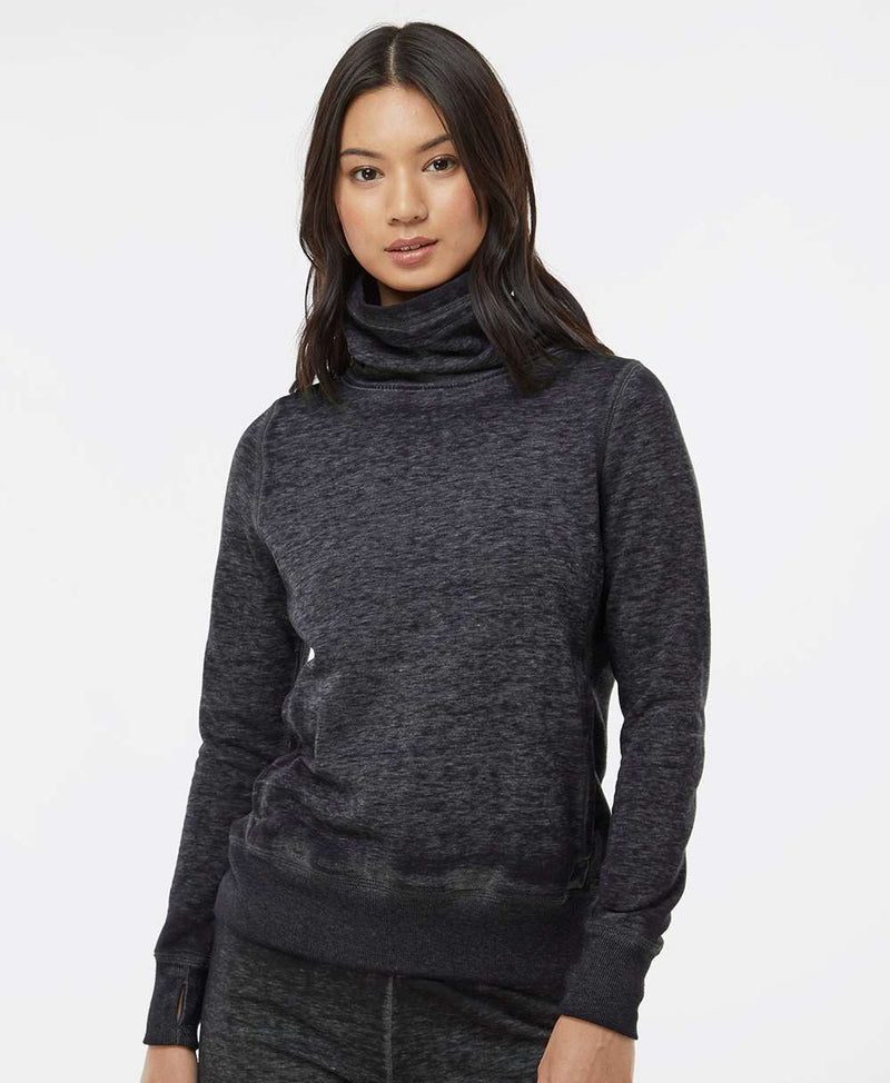 no-logo J America Ladies Zen Fleece Cowl Neck Sweatshirt-Ladies Layering-J. America-Thread Logic