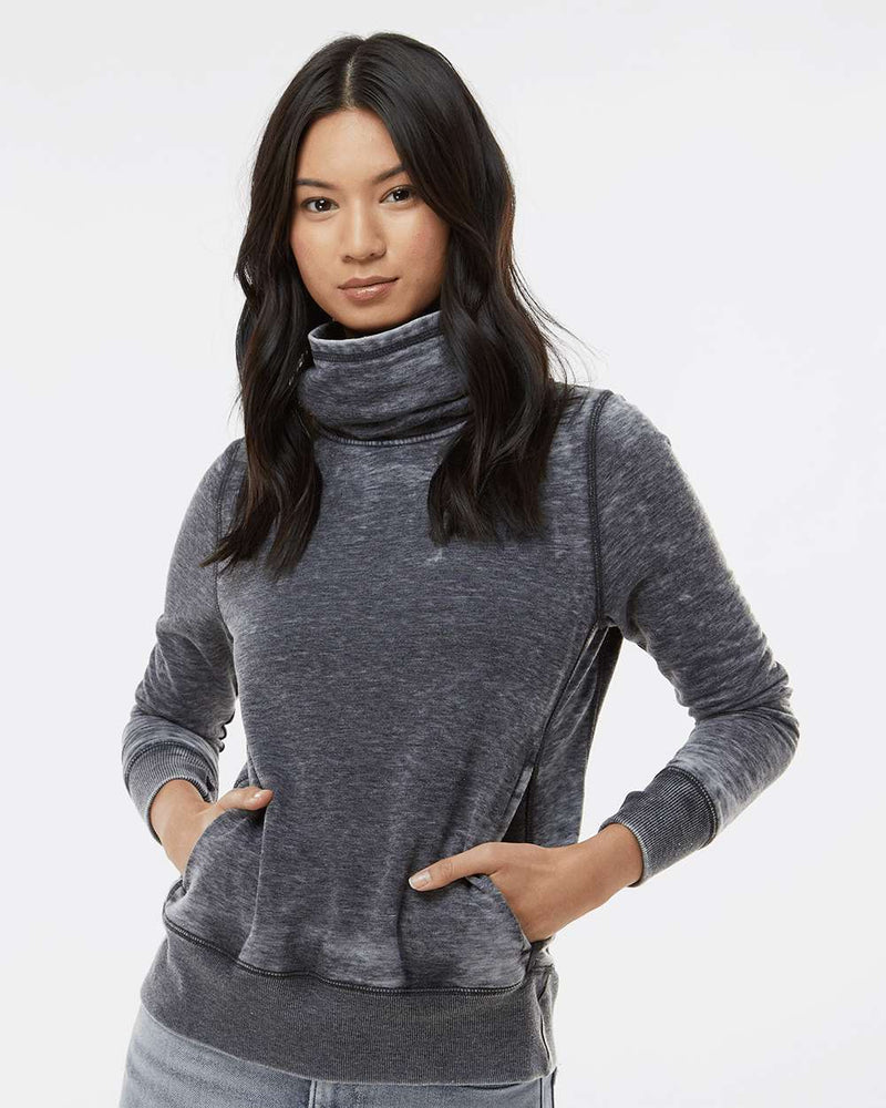 no-logo J America Ladies Zen Fleece Cowl Neck Sweatshirt-Ladies Layering-J. America-Thread Logic