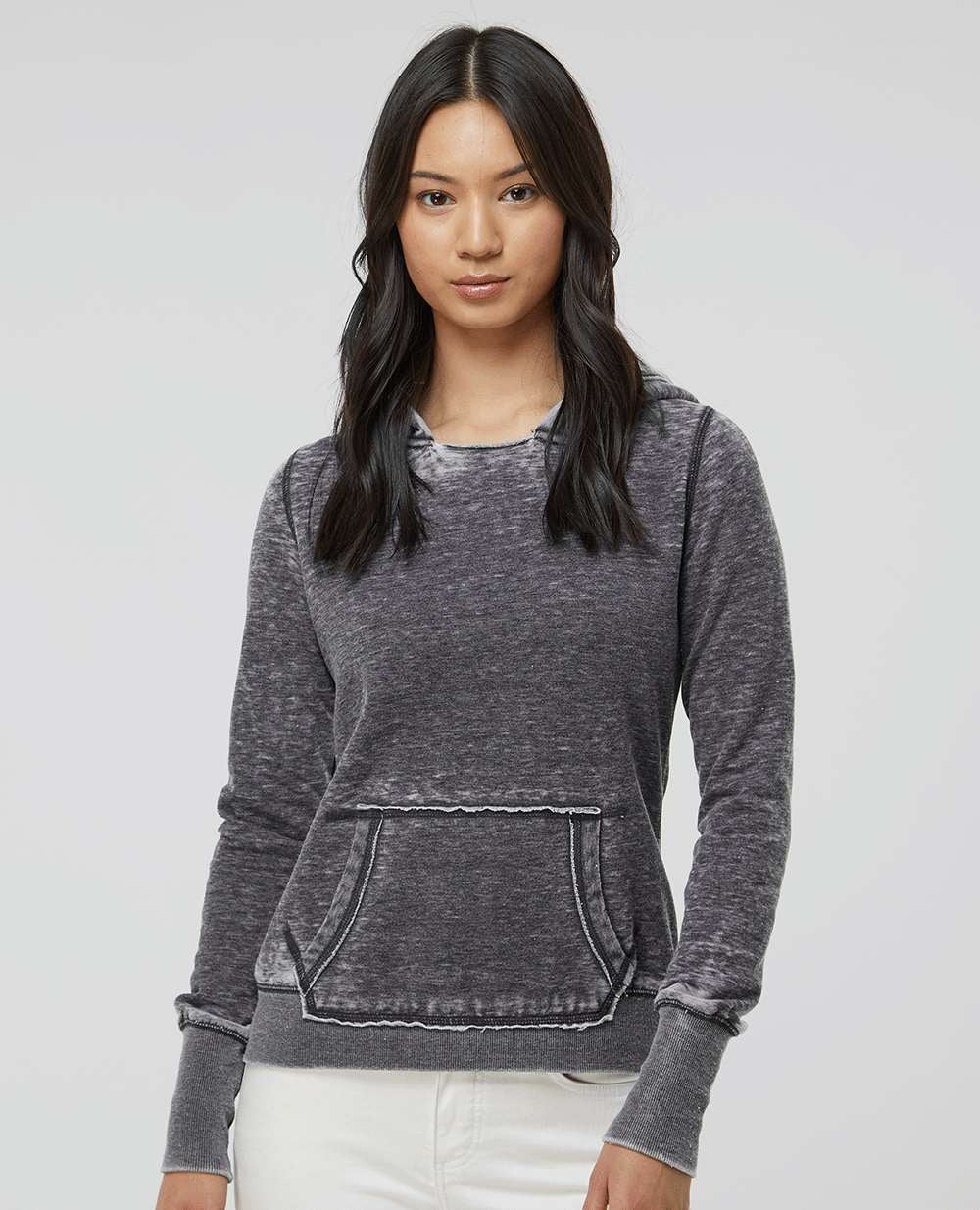 no-logo J America Ladies Zen Fleece Hooded Sweatshirt-Ladies Layering-J. America-Thread Logic
