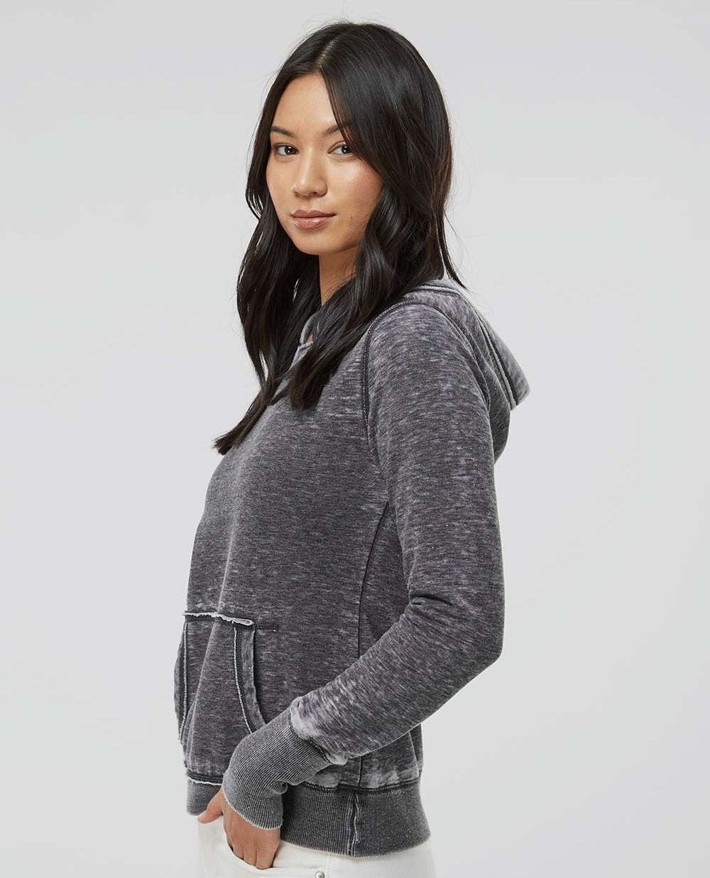 no-logo J America Ladies Zen Fleece Hooded Sweatshirt-Ladies Layering-J. America-Thread Logic