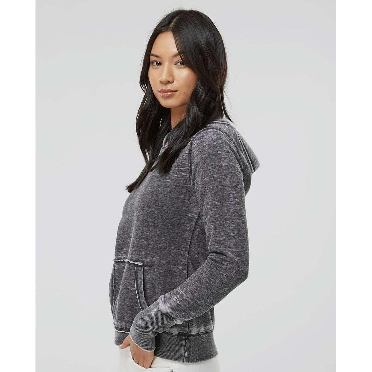 no-logo J America Women's Zen Fleece Hooded Sweatshirt-Hoodies-J. America-Thread Logic