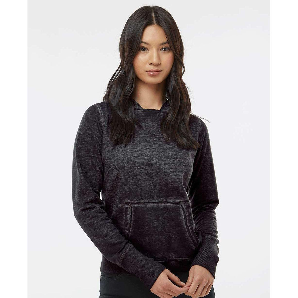 no-logo J America Women's Zen Fleece Hooded Sweatshirt-Hoodies-J. America-Thread Logic