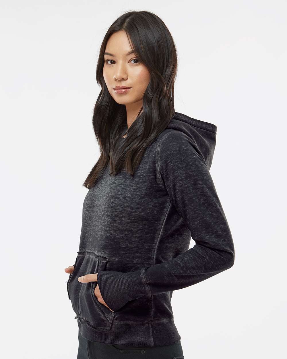 no-logo J America Ladies Zen Fleece Hooded Sweatshirt-Ladies Layering-J. America-Thread Logic