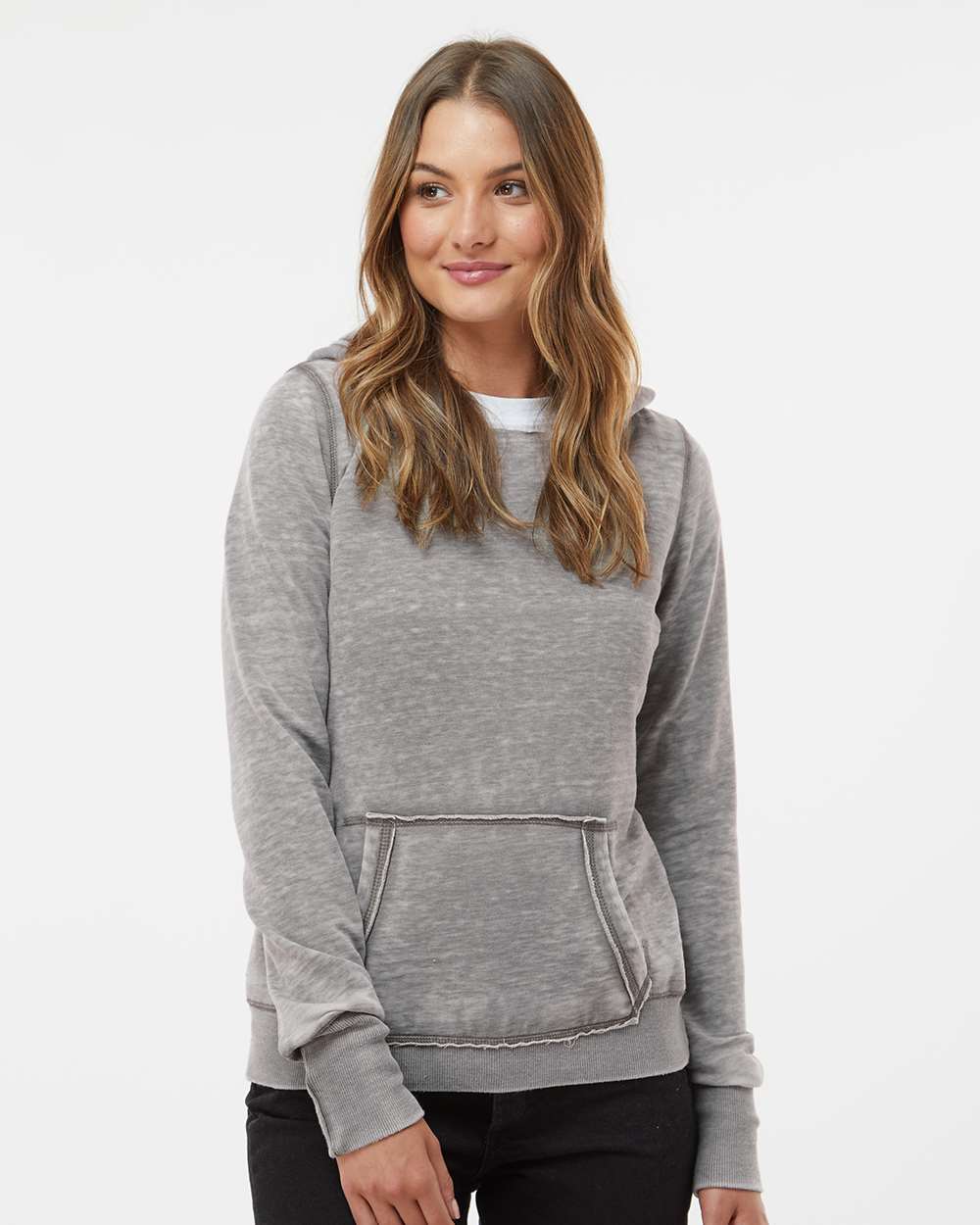no-logo J America Ladies Zen Fleece Hooded Sweatshirt-Ladies Layering-J. America-Thread Logic