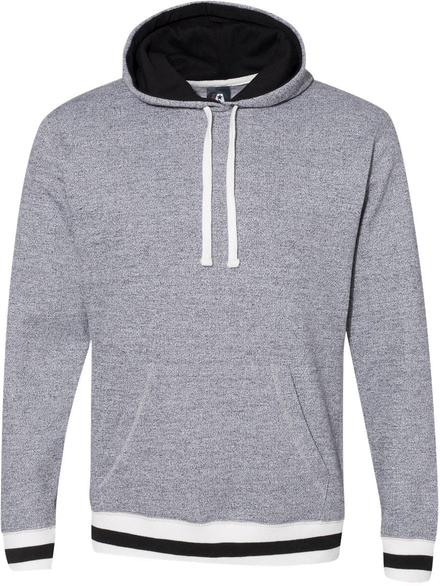 J America Peppered Fleece Lapover Hooded Sweatshirt 